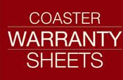 Coaster Warranty Sheets