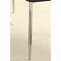 Shiny Chrome Finish on the Tapered Chair Legs