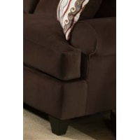 Smooth Pulled Upholstery Blends with Rounded Arms and Tapered Legs to Create a Look of Casual Design