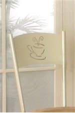 Charming Coffee Cup Motif on Chair Backs