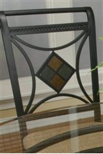 Side Chair Back with Decorative Diamond Design