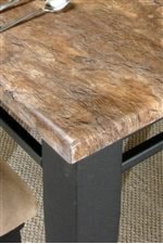 Faux Brown Marble Table Top with Tan and Gray Tones
