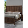 Panel Bed with Rustic Grooved Headboard