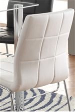 Checkered Design and Curvature of the Back on Black Side Chair