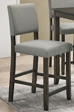 Grey fabric and contemporary tapered legs