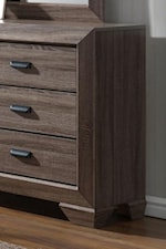 Pronounced Frame with Flat Face Drawers and Contemporary Square Bun Feet