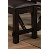 Thick Square Block Legs with Support Braces in a Warm Brown Finish