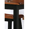 Two Tone Brown and Black Finish with Straight Block Legs