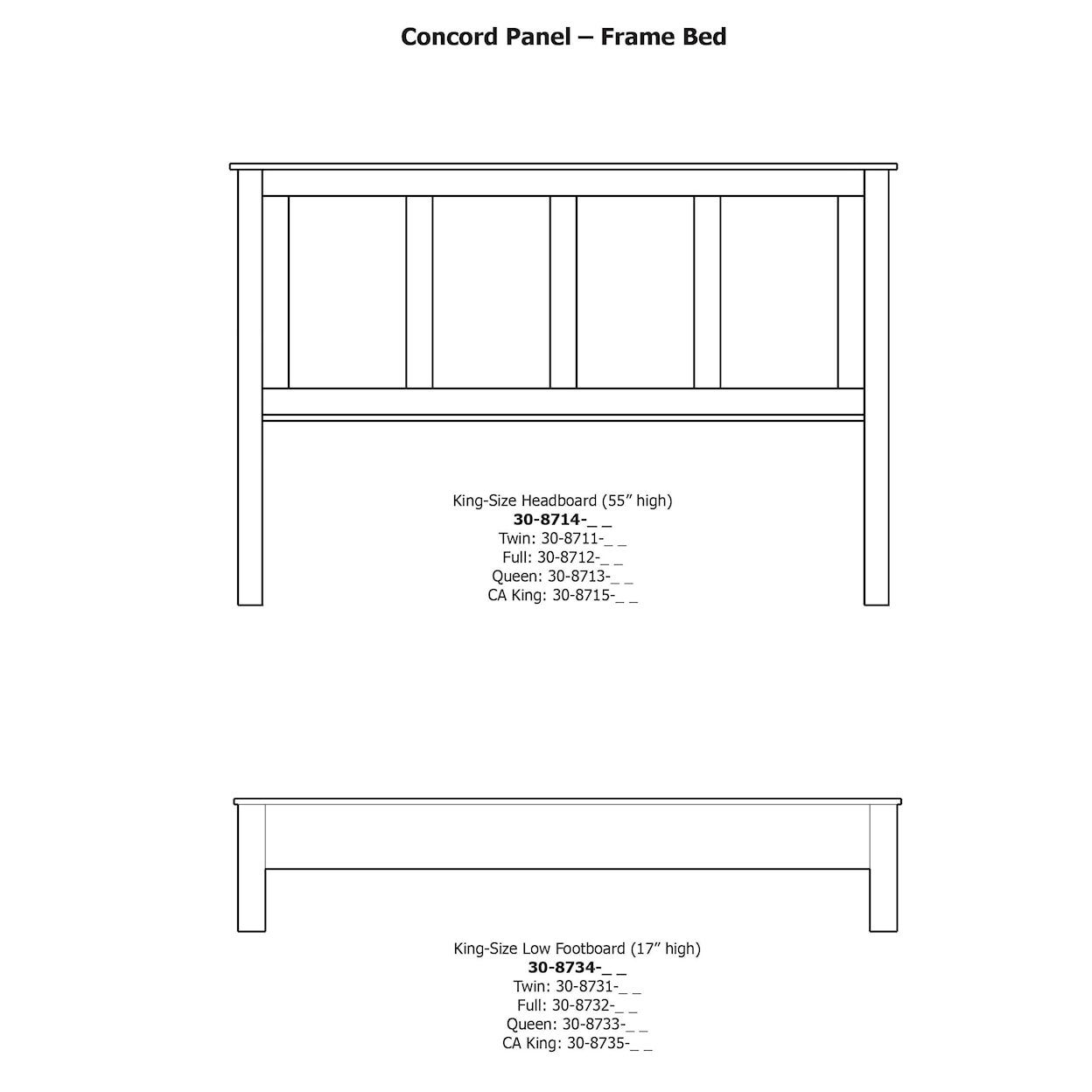 Daniel's Amish Concord  King Frame Bed