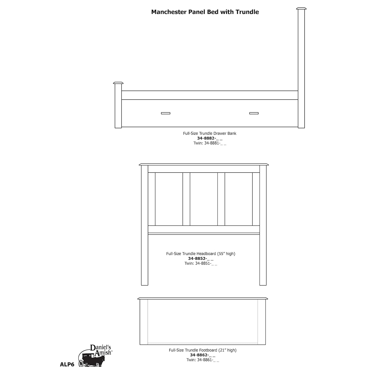 Daniel's Amish Manchester Queen Single Panel Fabric Bed