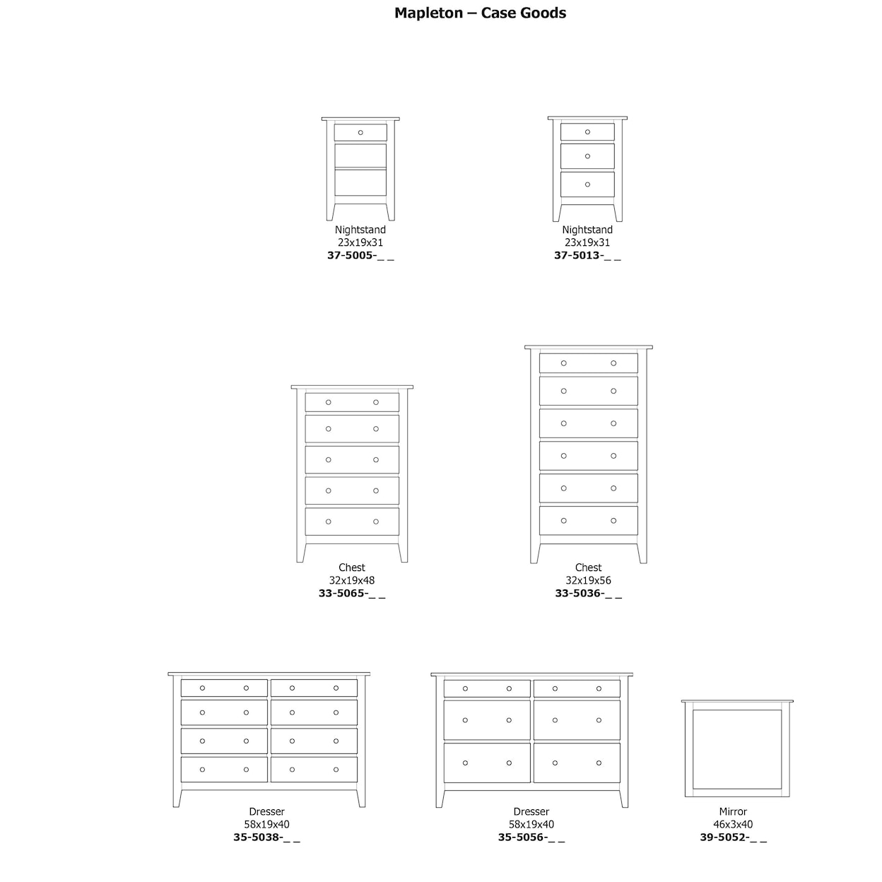 Daniel's Amish Mapleton 6-Drawer Dresser & Mirror Set