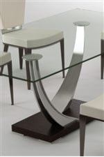 Champagne Plated Arms Curve Gently Upwards to Support Glass Table Top