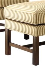 Exposed Wood Legs with Detailed Carvings add Graceful Detail and Rich Colored Accents