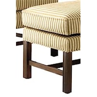 Exposed Wood Legs with Detailed Carvings add Graceful Detail and Rich Colored Accents