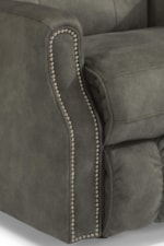 Shown in Fabric with Nailhead Trim. Also Available in Leather or Performance Fabric and without Nailhead Trim.