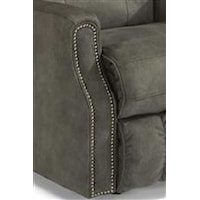 Shown in Fabric with Nailhead Trim. Also Available in Leather or Performance Fabric and without Nailhead Trim.