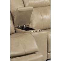 1729-64PH Love Seat Features Inset Cupholders and a Storage Console