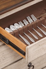 Removable Silverware Tray and Felt-Lined Drawers