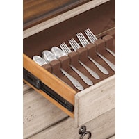 Removable Silverware Tray and Felt-Lined Drawers