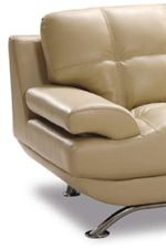 Deep Tufted Seats, Flared Armrests and Metal Bases Create a Modern Look and Feel