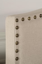 Light Taupe fabric with Nail-head Trim shown on upholstered headboard