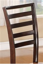 Ladder-Backed Chairs in a Dark Brown Finish