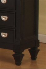 Decoratively Tapered Legs on Nightstand
