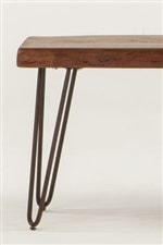 Walnut-Finished Wood Top and Eye-Catching Dark Metal Legs