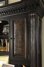 Handsome Embossed Leather With Nailhead Trim Provides Rich Visual Appeal
