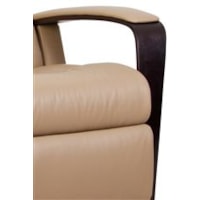 Exposed Wood Arm with Padding Featured on the Peak Relaxer Recliner