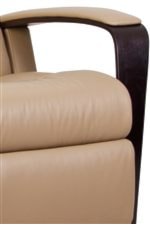 Exposed Wood Arm with Padding Featured on the Peak Relaxer Recliner