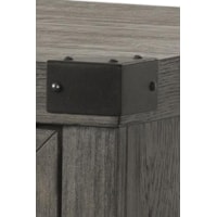 Metal Accents and Natural Wood Grain of the Veneers