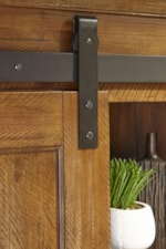 Sliding barn door track and hinge