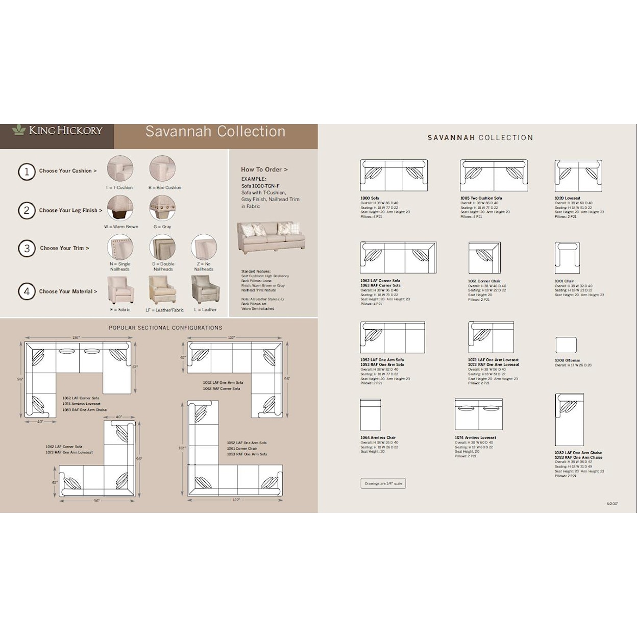 King Hickory Savannah L-Shaped Customizable Sectional