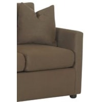Plush Seat Cushion and Exposed Wooden Legs