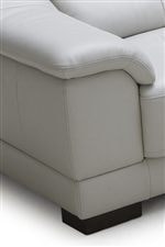 Wide Pillow Arms and Low Wood Block Feet