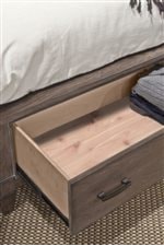 All Bed Frames Offer Optional Storage Footboard with Cedar Lined Bottom Drawers