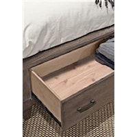 All Bed Frames Offer Optional Storage Footboard with Cedar Lined Bottom Drawers