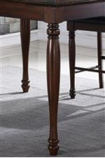 Counter Height Turned Leg Detail