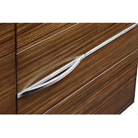 Brushed Stainless Steel Drawer Pull with Exaggerated Detail