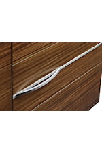 Brushed Stainless Steel Drawer Pull with Exaggerated Detail
