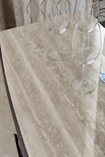 Silver Travertine Tops Are Featured on a Number of Pieces, Creating an Inviting, Casual Feel