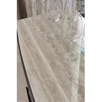 Silver Travertine Tops Are Featured on a Number of Pieces, Creating an Inviting, Casual Feel