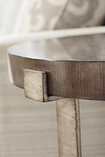 Tables with Metal Bases Feature a Hand-Burnished Silver Leaf Finish