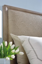 The Bedroom Centerpiece Features a Durable and Beautiful Headboard Upholstered in Basket-Woven Faux Leather