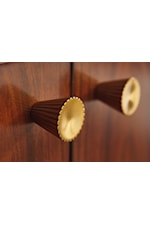 Designed Explicitly for This Collection, Knob Pull Hardware Features a Brushed Brass Finish