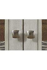 Satin nickel square knob hardware