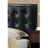 Button Tufted Faux Leather Headboard