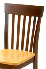 Clean Slat Back Styling on Chair. 