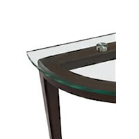Thick Glass Table Tops with Fused Metal Supports for Stability
